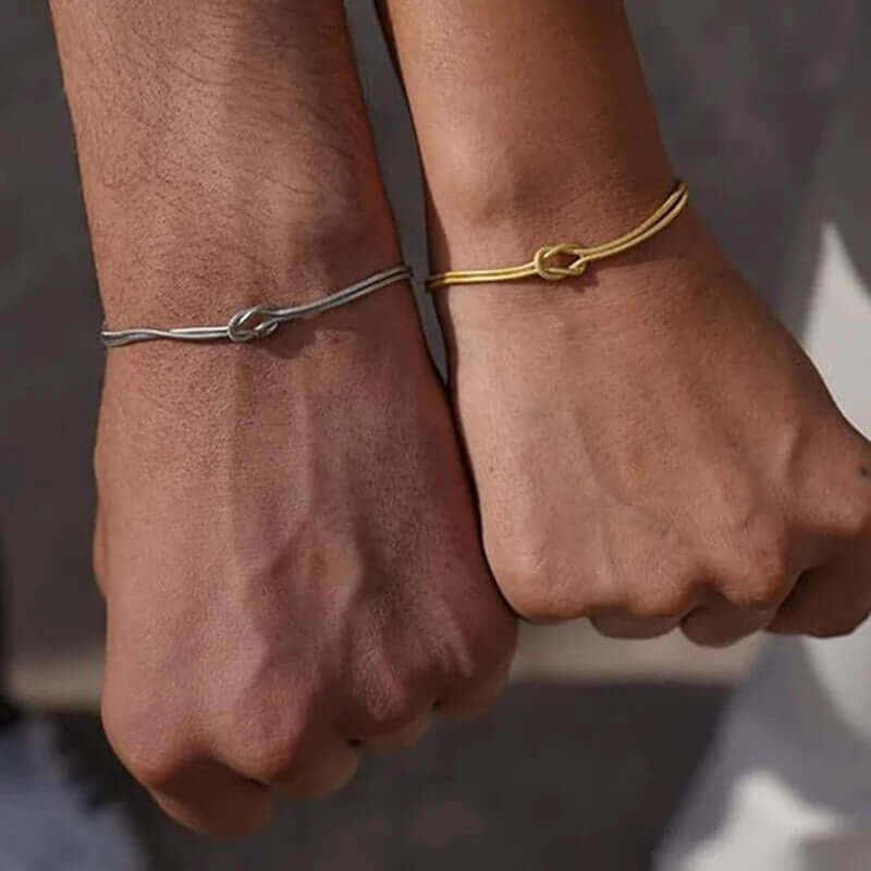 Stainless Steel Knot Snake Chain Bracelet for Couple Handmade Knot Bracelet Gold Silver Color Valentine'S Day Jewelry Gifts
