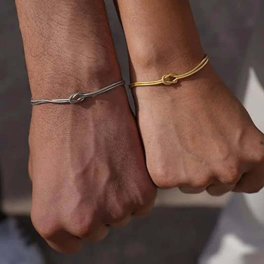 Stainless Steel Knot Snake Chain Bracelet for Couple Handmade Knot Bracelet Gold Silver Color Valentine'S Day Jewelry Gifts