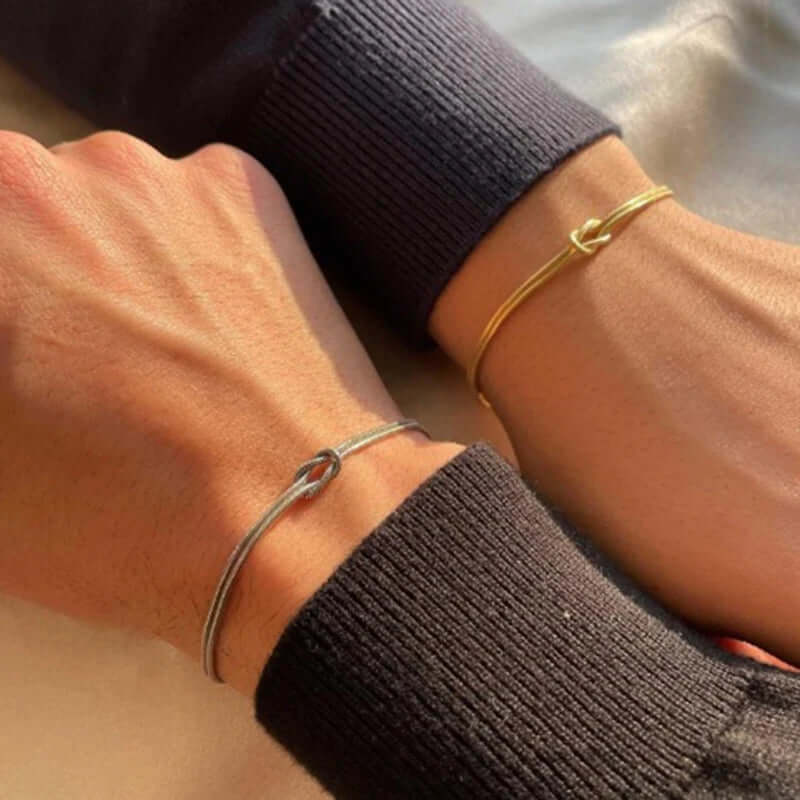 Stainless Steel Knot Snake Chain Bracelet for Couple Handmade Knot Bracelet Gold Silver Color Valentine'S Day Jewelry Gifts