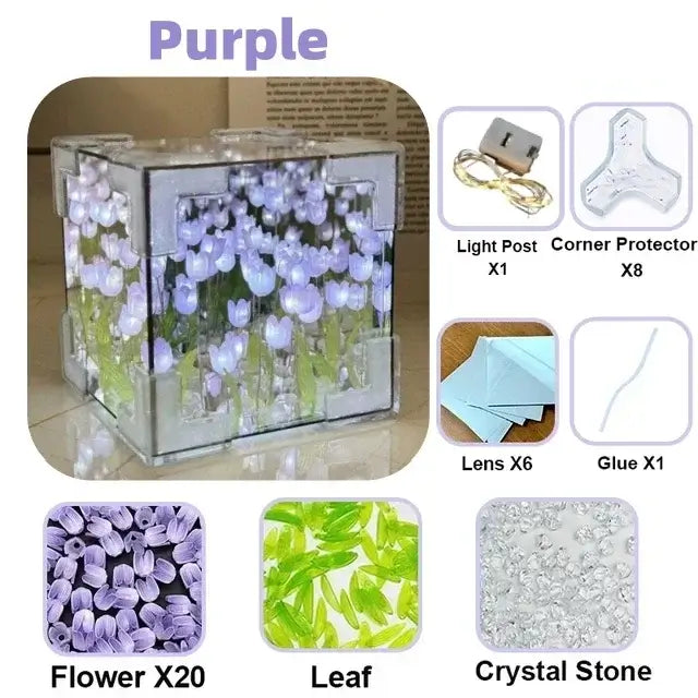 Floral Mirror Cube